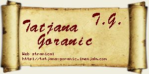 Tatjana Goranić vizit kartica